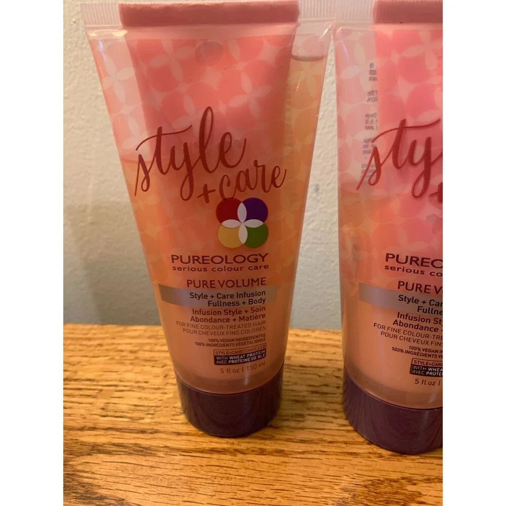 (2) PUREOLOGY Pure Volume Style + Care Infusion Fullness Body 5oz New Hair SET